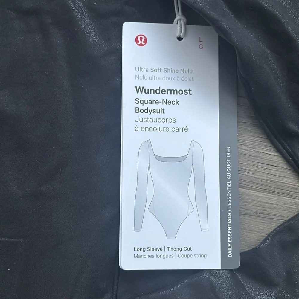 Lululemon | Wundermost Ultra-Soft Nulu Square-Neck Long-Sleeve Bodysuit Black - Picture 7 of 13